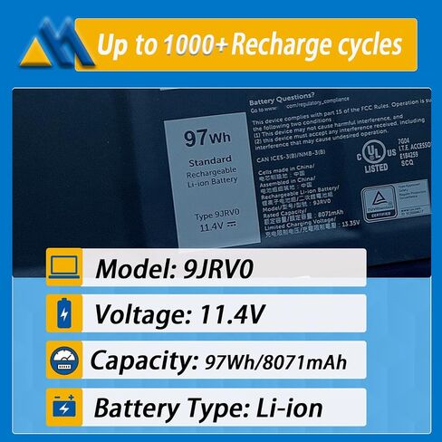 52Wh JHT2H استبدال بطارية الكمبيوتر المحمول Dell Latitude 7310 7410 Series Notebook P34S P34S001 0WY9MP 4V5X2 Y7HR3 35J09 HRGYV 0HRGYV 7.6V 6500mAh in Saudi Arabia