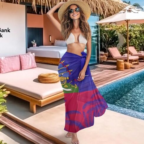 ملابس سباحة نسائية تغطي بيكيني طويل شفاف يلتف على الشاطئ بدلة استحمام تغطي ملابس السباحة فستان سارونج in Kuwait