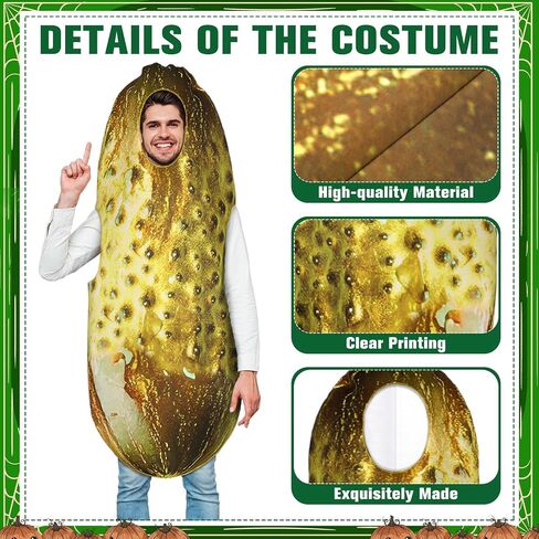 زي Mepase Halloween Pickle التنكري للبالغين للجنسين، زي الطعام المضحك للرجال والنساء، بذلة الفاكهة للحفلات التنكرية in Saudi Arabia