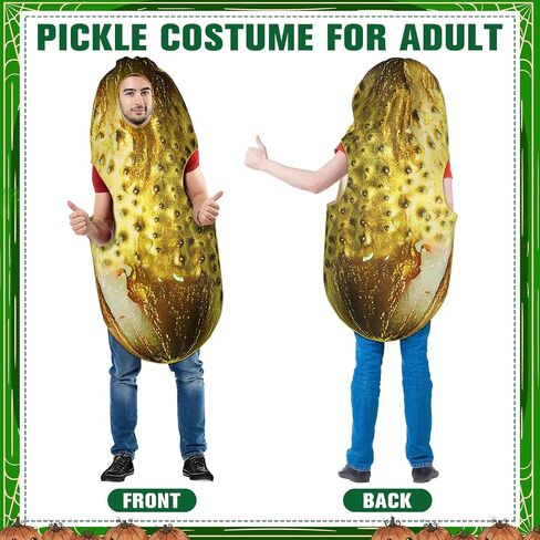 زي Mepase Halloween Pickle التنكري للبالغين للجنسين، زي الطعام المضحك للرجال والنساء، بذلة الفاكهة للحفلات التنكرية in Saudi Arabia