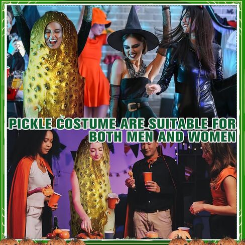 زي Mepase Halloween Pickle التنكري للبالغين للجنسين، زي الطعام المضحك للرجال والنساء، بذلة الفاكهة للحفلات التنكرية in Saudi Arabia