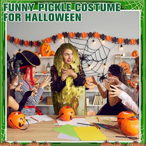 زي Mepase Halloween Pickle التنكري للبالغين للجنسين، زي الطعام المضحك للرجال والنساء، بذلة الفاكهة للحفلات التنكرية in Saudi Arabia