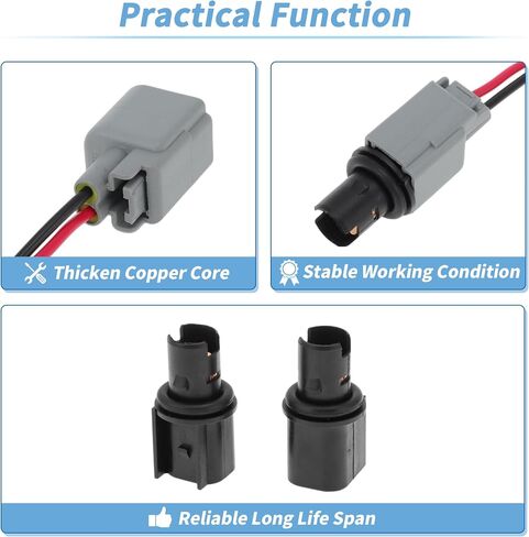 2 Set Side Marker Light Bulb Socket Pigtail Harness for Ford for Mustang 2005-2023 Parking Lamp Connector Plug Wiring for Ford for Ranger Maverick No.6R3Z-13411-BA/6R3Z13411BA in Saudi Arabia
