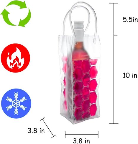 Ice Wine Bag, Wine Chiller, Wine Cooler Refrigerator, Wine Fridge, Wine Bottle Chiller Cooler for Red White Champagne or Sparkling. Set 2 (Purple Wine Bag) in Kuwait