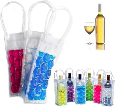 Ice Wine Bag, Wine Chiller, Wine Cooler Refrigerator, Wine Fridge, Wine Bottle Chiller Cooler for Red White Champagne or Sparkling. Set 2 (Purple Wine Bag) in Kuwait