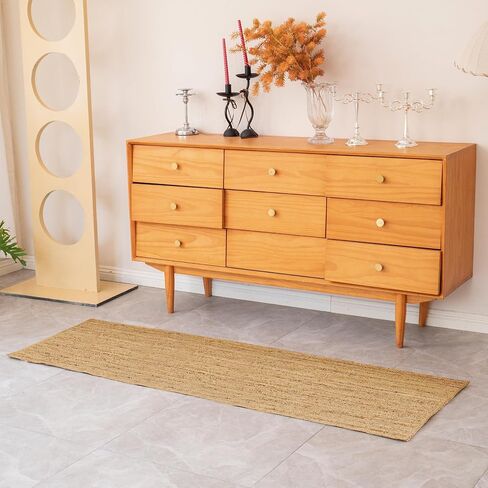Jute Area Rug, 3x5 Natural Rug, Eco Friendly and Hypoallergenic Durable/Non-Shed Natural Fiber Rug as Entry Way Rug or Jute Kitchen Rug - Non-Slip Backing/Non-Stain Perfect For High Traffic Areas in Saudi Arabia