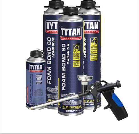 Foam Bond 60 24 oz Polyurethane Adhesive – Fast-Tack, 60-Second Drying, DIY Glue for Foam Panels, Shiplap, Wall Paneling, Board and Batten, Subfloors, Wood (12 Pack) in Kuwait