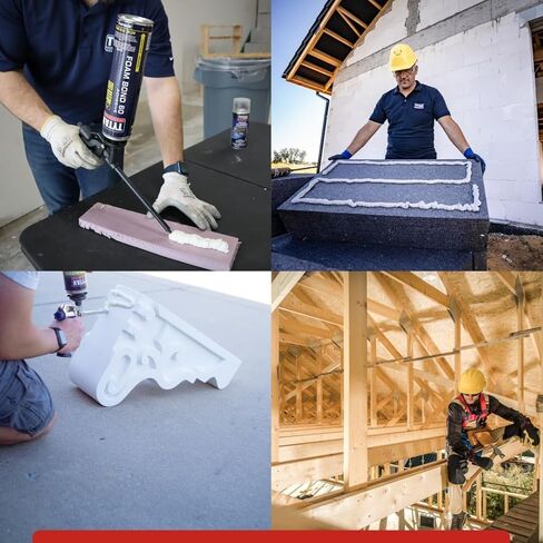 Foam Bond 60 24 oz Polyurethane Adhesive – Fast-Tack, 60-Second Drying, DIY Glue for Foam Panels, Shiplap, Wall Paneling, Board and Batten, Subfloors, Wood (12 Pack) in Kuwait