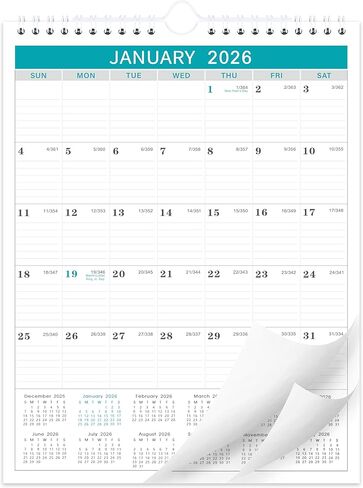 Calendar 2024-2025-18 Monthly from Jul 2024 to December 2025, 2024-2025 Calendar with Julian Date, 12 x 17 Inches, Thick Paper in Kuwait