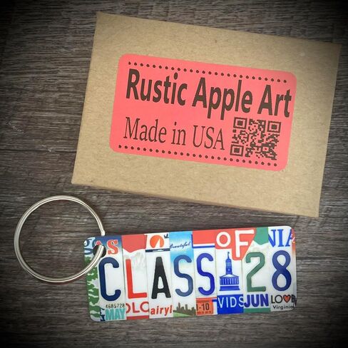Class of 2028 License Plate Keychain, Class of 28, Made in USA, Class of 2028 bag tag, Class of 28 keychain, 2028 gift, 2028 graduation, gift for graduate, New Driver giftesign in Saudi Arabia