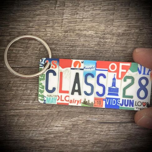 Class of 2028 License Plate Keychain, Class of 28, Made in USA, Class of 2028 bag tag, Class of 28 keychain, 2028 gift, 2028 graduation, gift for graduate, New Driver giftesign in Saudi Arabia