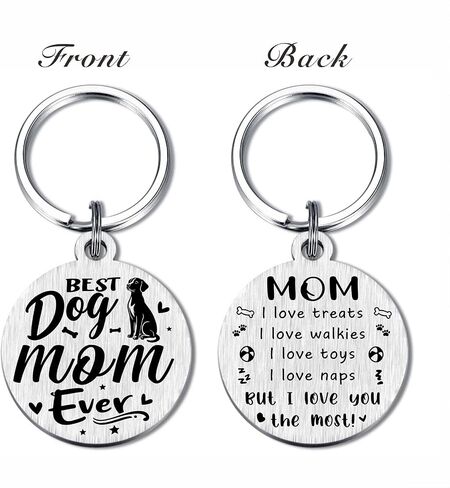 Yobent Dog Mom Gifts for Women - Best Dog Mom Birthday Christmas Keychain for Animal Lovers Present in Saudi Arabia