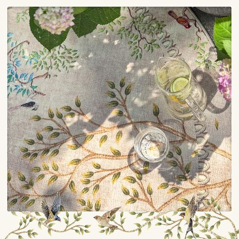 jinchan Round Rugs 6ft Ivory Botanical Birds Print Machine Washable 6' Circle Nature Plants Modern Soft Non Slip Kids Throw Area Rugs Ultra Thin Low Pile Carpet for Living Room Bedroom Dining Room in Saudi Arabia