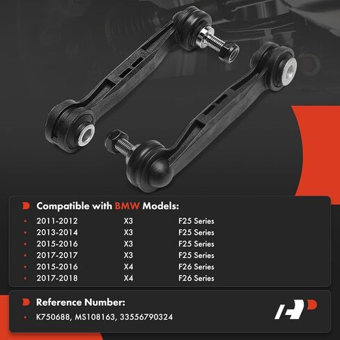 A-Premium 2 x Rear Sway Bar Links Stabilizer Bar Links, Compatible with BMW X3 2011-2017, X4 2015-2018 in Saudi Arabia