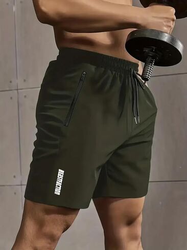 Men's Running Athletic Shorts, Quick-Dry Hiking Shorts Elastic Waist with 2 Zipper Pockets, Outdoor Travel Casual in Saudi Arabia