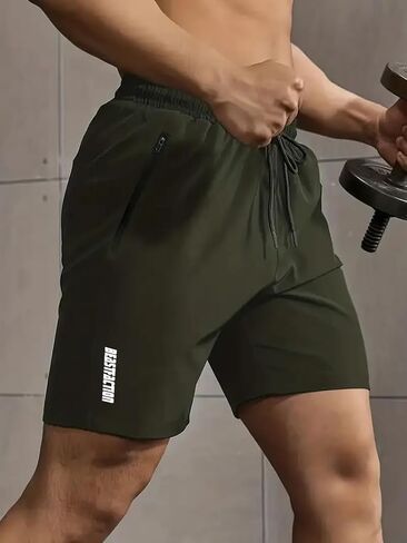 Men's Running Athletic Shorts, Quick-Dry Hiking Shorts Elastic Waist with 2 Zipper Pockets, Outdoor Travel Casual in Saudi Arabia