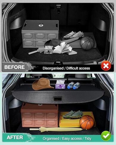 Powerty Compatible with Cargo Cover Hyundai Tucson 2024 2023 2022 Trunk Security Cover Retractable Shielding Shade Black No Gap Auto Accessories in Kuwait