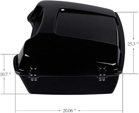 TCMT 10.7" Black Latches Chopped Motorcycle Trunk Box Backrest Pad Mount Rack Fit For Harley 2009-2013 Touring Road King Road Street Electra Glide Pack in Saudi Arabia