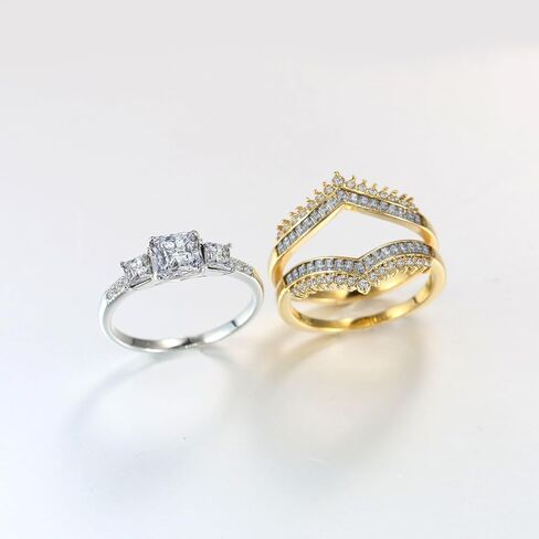 2CT تشيكوسلوفاكيا خاتم الزفاف مجموعة للنساء والرجال الذهب الأصفر مطلي خواتم الزفاف زوجين خاتم التنغستن أنيقة الزفاف الفرقة in Kuwait