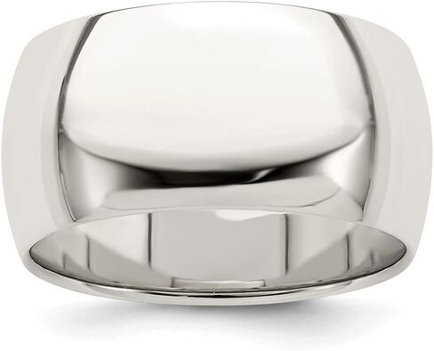 Diamond2Deal 925 Sterling Silver 10mm Half Round Wedding Band Ring in Saudi Arabia