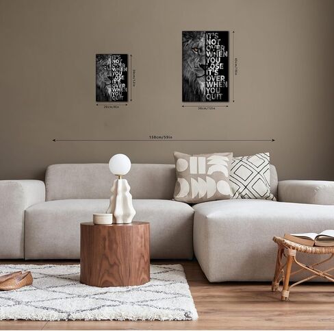 1pc Lion Canvas Painting with Inspirational Quote, Wall Art for Living Room & Bedroom, 30 * 45cm/12 * 18in Unframed in Saudi Arabia