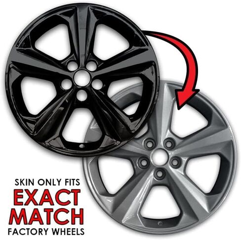 Upgrade Your Auto 18" 4pc Gloss Black Wheel Skins (Set of 4) for Ford Edge 2015-2023 in Saudi Arabia