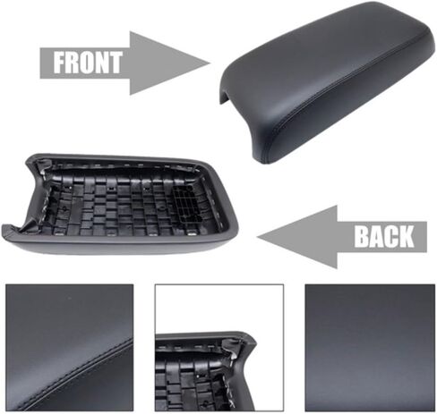 GXARTS Center Console Armrest Lid Leather Cover & Plastic Black Compatible with Dodge Charger Chrysler 300 2011 2012 2013 2014 2015 2016 2017#1VT06DX9AH 1VT06DX9AG 1VT06DX9AF 1VT06DX9AE in Saudi Arabia