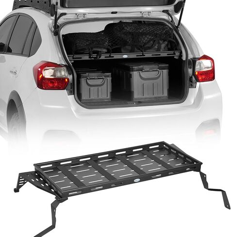 صينية سلة لرف البضائع الخلفية من Hooke Road Crosstrek لـ 2013-2017 Subaru XV Crosstrek، حامل أمتعة للتخزين الداخلي من الفولاذ خفيف الوزن in Saudi Arabia