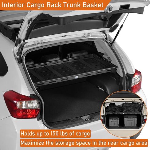 صينية سلة لرف البضائع الخلفية من Hooke Road Crosstrek لـ 2013-2017 Subaru XV Crosstrek، حامل أمتعة للتخزين الداخلي من الفولاذ خفيف الوزن in Saudi Arabia