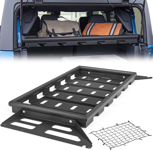 Rear Cargo Basket Rack Shelf Compatible with 2021 2022 2023 2024 2025 Ford Bronco 4 Door Hardtops with EVA Foam, Interior Storage Luggage Carrier Tray Organizer (Excluding Softtop or Sport) in Saudi Arabia