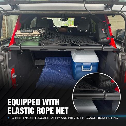 Rear Cargo Basket Rack Shelf Compatible with 2021 2022 2023 2024 2025 Ford Bronco 4 Door Hardtops with EVA Foam, Interior Storage Luggage Carrier Tray Organizer (Excluding Softtop or Sport) in Saudi Arabia