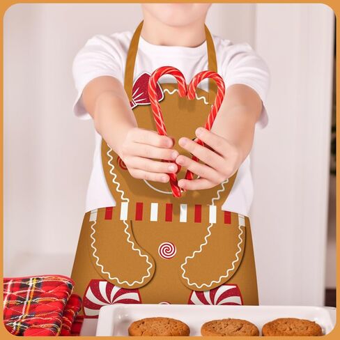Mepase 2 Pcs Halloween Gingerbread Costumes Women's Gingerbread Apron with Hairband Cookie Costume Accessories for Adult Christmas Xmas Halloween Party Supplies in Saudi Arabia