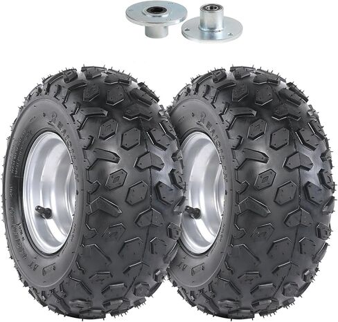 Set of 2 YC Yier 6" Go Kart Tires 145/70-6 Tire and Rim with 17mm Front 3 Stud Hubs 145x70x6 Go Cart ATV Wheel Tire with Rim Tubeless Wheels for DIY Part Quad Buggy Mini Bike 4 Wheelers Lawn Mower in Saudi Arabia