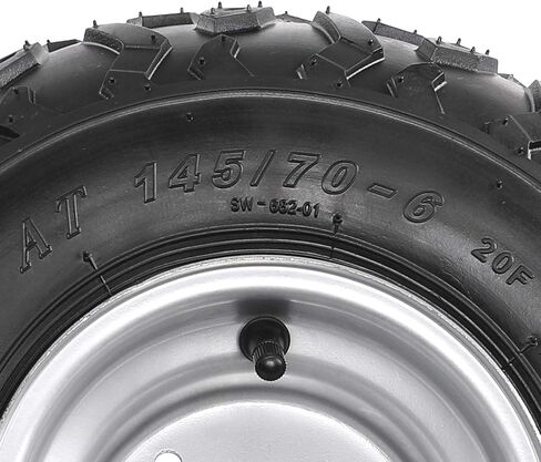 Set of 2 YC Yier 6" Go Kart Tires 145/70-6 Tire and Rim with 17mm Front 3 Stud Hubs 145x70x6 Go Cart ATV Wheel Tire with Rim Tubeless Wheels for DIY Part Quad Buggy Mini Bike 4 Wheelers Lawn Mower in Saudi Arabia