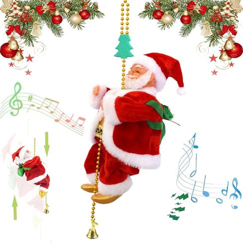 تسلق سانتا مع الموسيقى، حبل تسلق سانتا الكهربائي يعمل بالبطارية لتسلق سانتا كلوز، يتسلق لأعلى وأسفل، ديكور منزلي للحفلات in Saudi Arabia