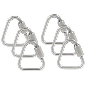 6Pcs Delta Quick Links 1/8 Inch 316 Stainless Steel Triangle Locking Quick Connector, M3.5 Quick Link Chain Heavy Duty Durable Chain Connector - 330lbs Capacity