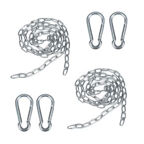 2 Pcs Safety Chains Stainless Steel Link Chains 40in x 5/64in Long Link Metal Chain Rings Light Heavy Duty Coil Chain with 4 Carabiner Clip Hooks for Hanging Pulling Towing Pet Dog Chain TXZWJZ