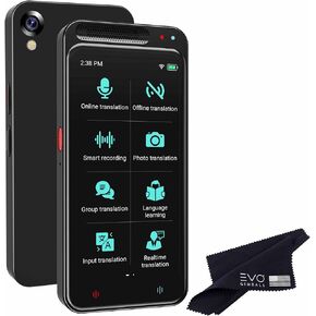 AI Translator, Small and Portable Translator Device with 138 Languages Real Time, Online and Offline Instant Two Way Voice and Photo Translation, 4" Touchscreen for Travel, Business