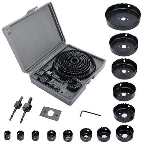 8MILELAKE 17PC Hole Steel Saw Kit Metal Circle Cutter Round Drill Bits Wood Alloy Downlights 19-127mm