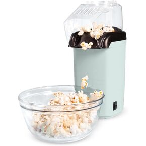 Tasty Hot Air Popcorn Popper, Healthy and Delicious Popcorn in Minutes, Fast and Easy-to-Use, Built-In Measuring Cup and Butter Warmer, 8 Cups, Aqua
