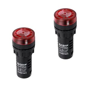 Othmro 12V Red Pilot Light with Buzzer 22mm Diameter Panel Indicator Flashing Alarm for Electrical Control Panel AD16-22SM