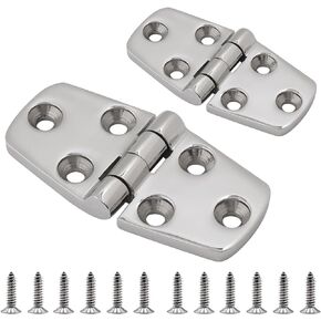SHENGHUISS Boat Door Hinge Strap Marine Hatch Hinge Stainless Steel 316 6 Holes Casting Hinge w/Fasteners for Boat, RVs (4 inch x 1.5 inch 4 Pack)