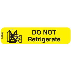 1-324 "Dont REFRIGERATE" Permanent Paper Label, 1 9/16" x 3/8", Yellow, Pack of 1000