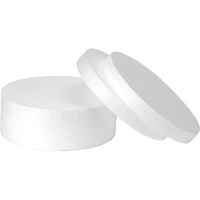 8 Inch Round Foam Circles for Crafts 5 Pack 1 Inch Thick Round Polystyrene Craft Discs White for Wedding Holiday Christmas Crafts Making and School Projects DIY