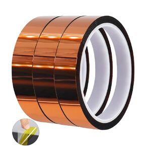 Heat Tape for Sublimation,3 Rolls 20mmX33m(108ft),Heat Resistant Tape for High Temperature,Heat Transfer Adhesive Tape,Sublimation Tape,No Residue(Yellow Colors)