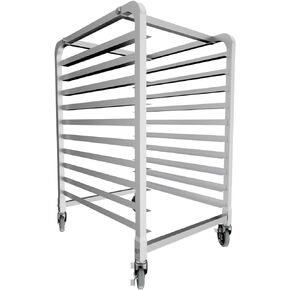 Commercial 10 Tier Bun Pan Bakery Rack with Wheels, NSF certified, 26" D x 20" W x 39" H, Storage for Half & Full Sheets