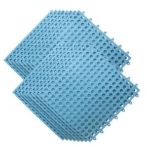 20Pcs Interlocking Soft PVC Floor Tiles, No-Slip Pool Shower Bathroom Kitchen Mat with Drain Hole 11.8'' x 11.8'' Decking Tiles Outdoor and Indoor (20Pcs Gray)