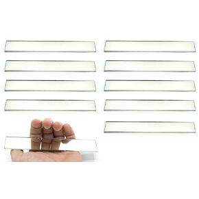 EISCO 10 Pack Rectangular Plano Glass Mirror, 6" x 1" - 2mm Thick Approx.