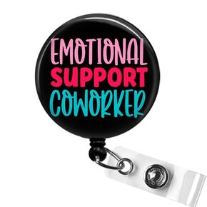 Emotional Support Coworker Badge Reel, Retractable Swivel Clip for Office, Funny Badge Reel, Nurse Gifts, Teacher Badges, Funny Dental Badge Holder, Gifts for Coworkers