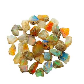 SGM Shop™ Top AA+ Quality of Natural Black Ethiopian Opal Rough Loose Gemstone Raw Fire Crystals Rock Play of Colors, Jewelry Making, Wedding Gift, Healing Chakra, Wire Wrapping Crystals- 5 Pcs